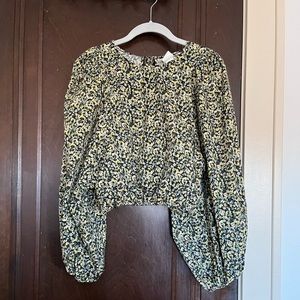Balloon Sleeve Floral Blouse